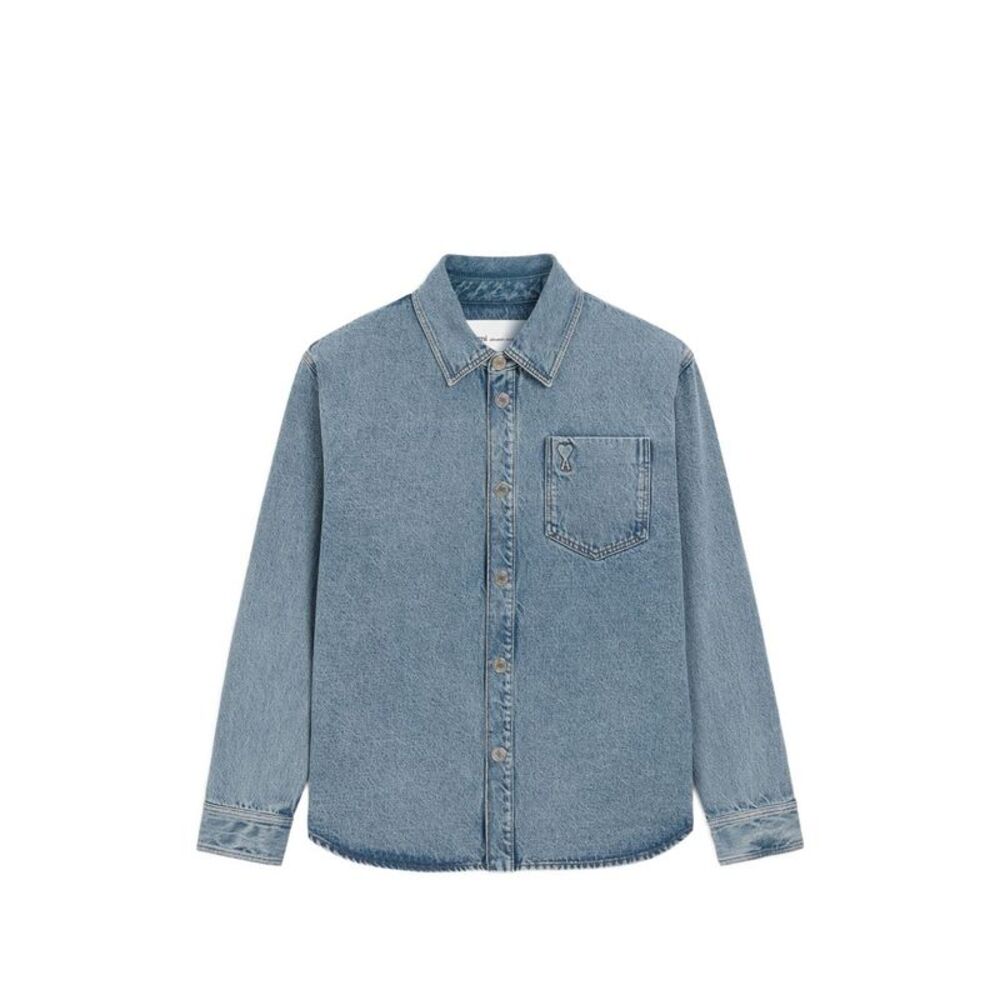 Ami Paris Men Ami De Coeur Denim Shirt